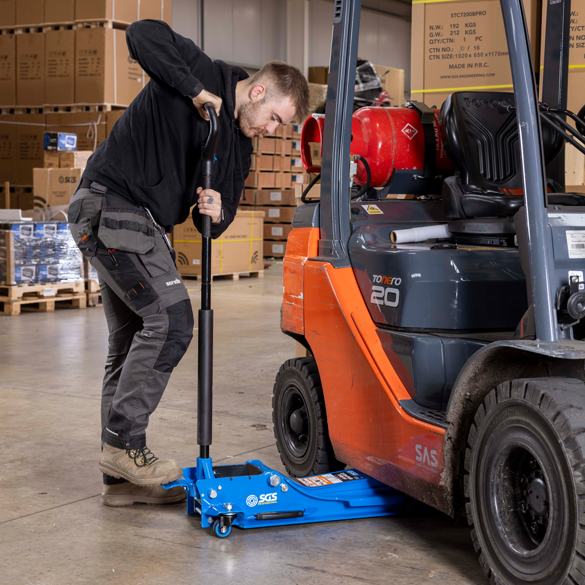 SGS Professional 3.5 Tonne Low Profile Trolley Jack with Foot Pump